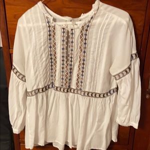Lucky brand Long sleeve peasant style top